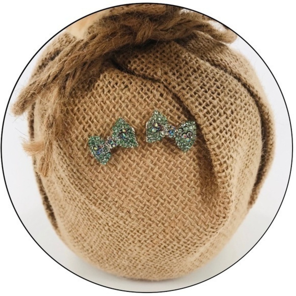 Candie's Rhinestone Bow Stud Earrings